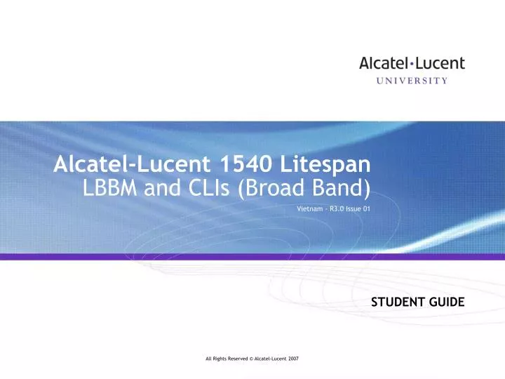 alcatel lucent 1540 litespan lbbm and clis broad band