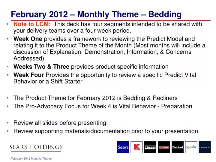 february 2012 monthly theme bedding
