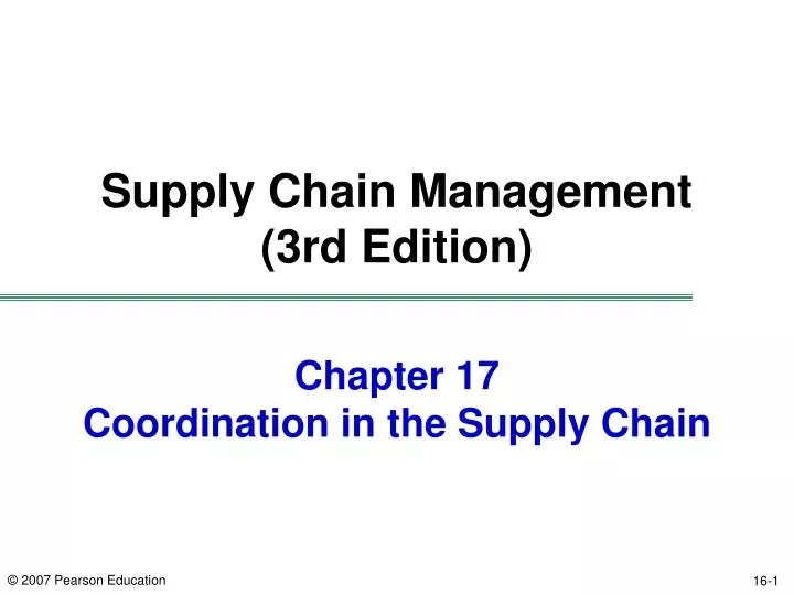 chapter 17 coordination in the supply chain