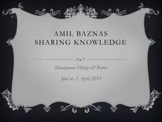 AMIL BAZNAS Sharing Knowledge