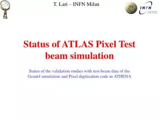 Status of ATLAS Pixel Test beam simulation