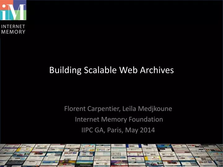 building scalable web archives