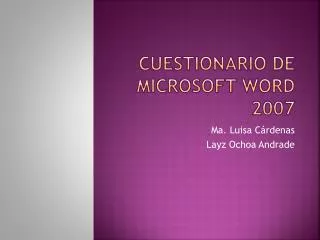cuestionario de microsoft word 2007