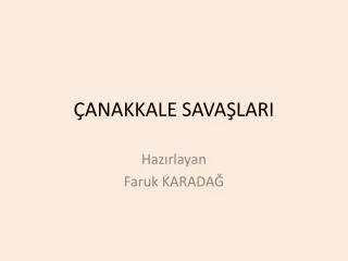 anakkale sava lari