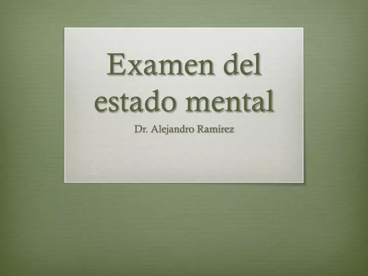 examen del estado mental