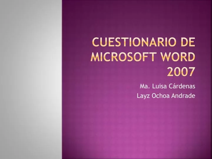 cuestionario de microsoft word 2007
