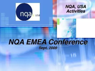NQA EMEA Conference Sept. 2009
