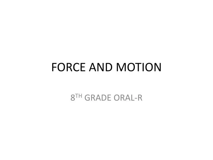 force and motion