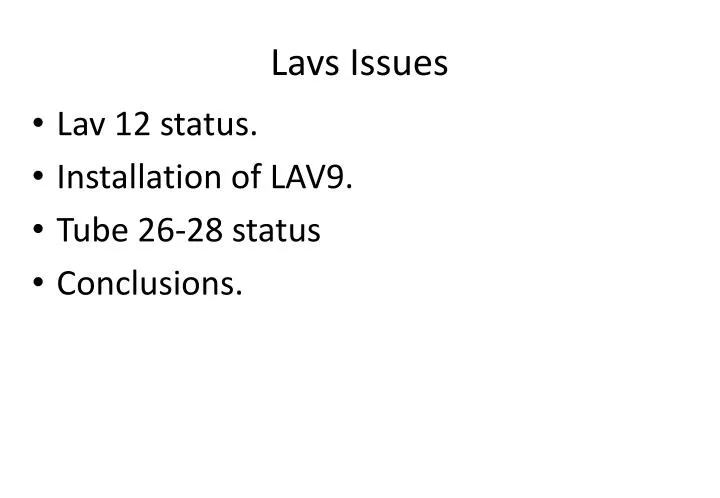 lavs issues