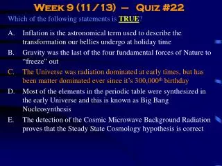 Week 9 (11/13) – Quiz #22