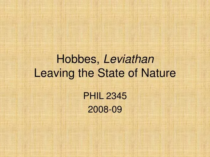 hobbes leviathan leaving the state of nature