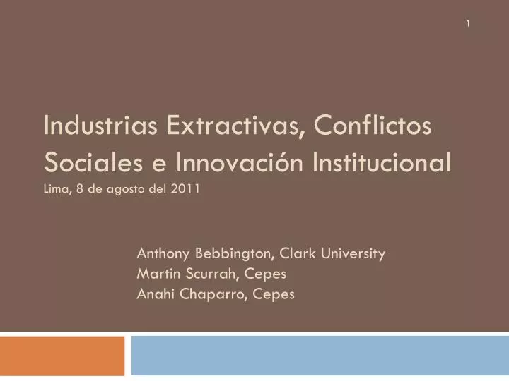 anthony bebbington clark university martin scurrah cepes anahi chaparro cepes