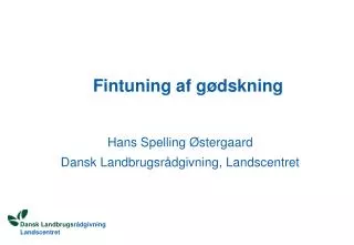 fintuning af g dskning