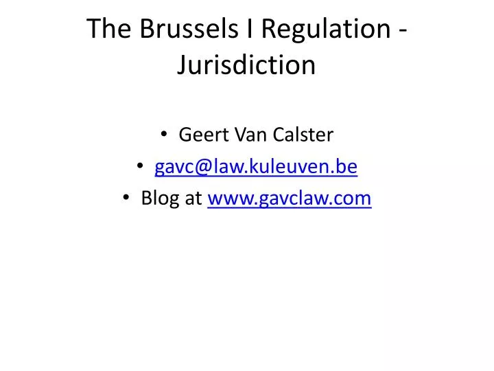 the brussels i regulation jurisdiction
