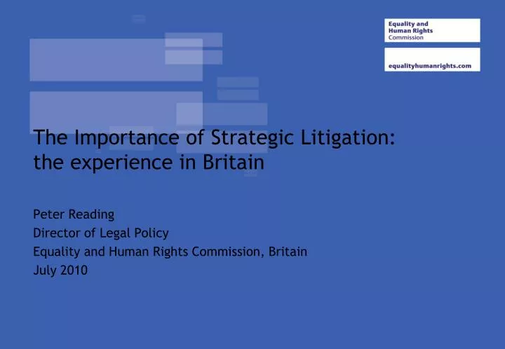the importance of strategic litigation the experience in britain