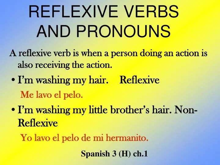 reflexive verbs and pronouns