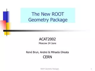 The New ROOT Geometry Package