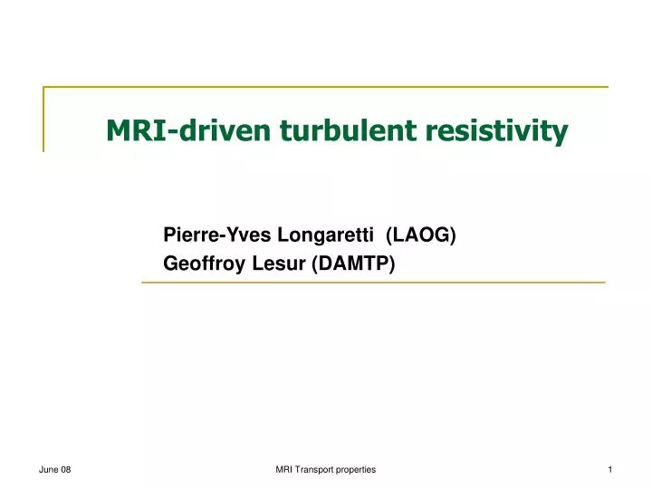 mri driven turbulent resistivity