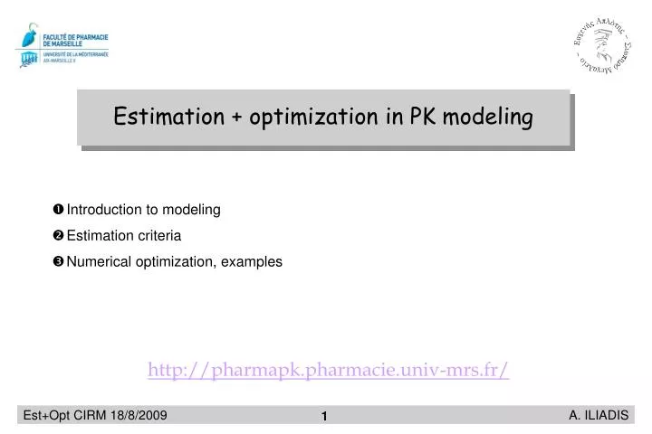 estimation optimization in pk modeling