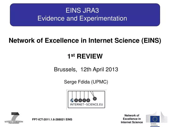 eins jra3 evidence and experimentation
