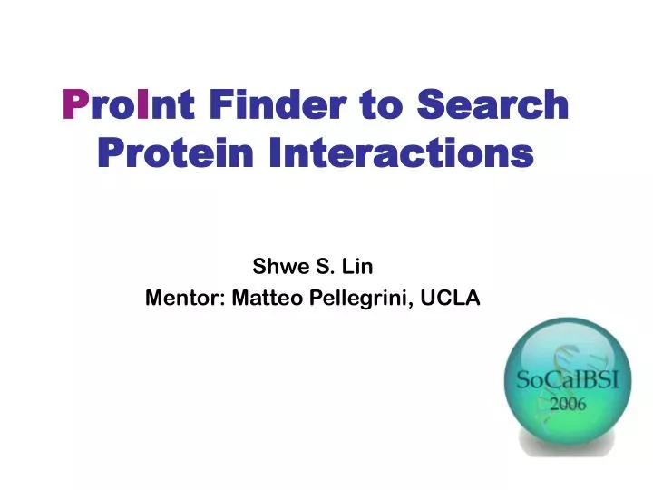 p ro i nt finder to search protein interactions