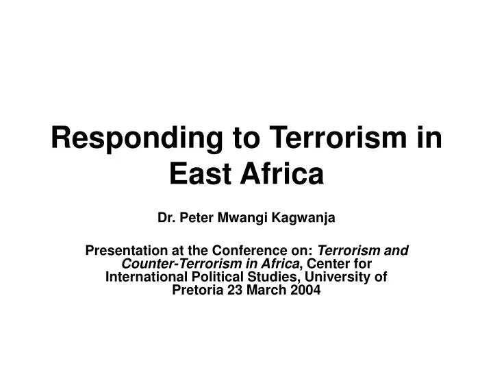 responding to terrorism in east africa