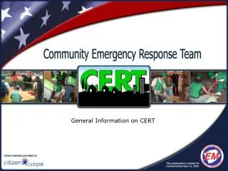 General Information on CERT