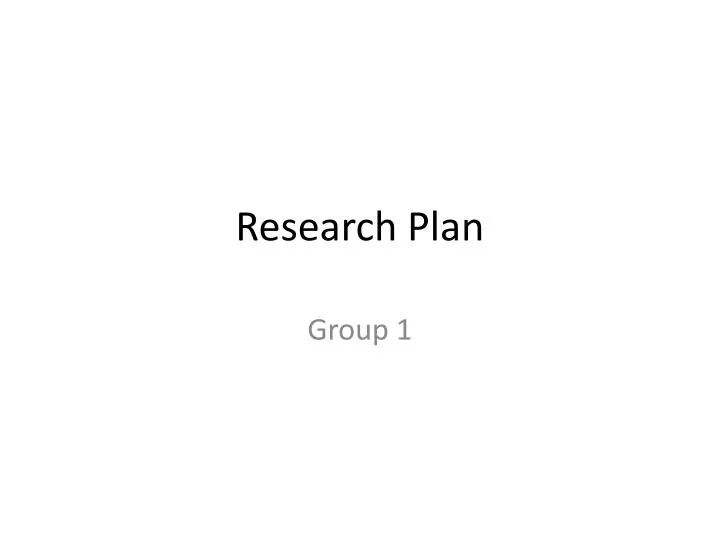 research plan