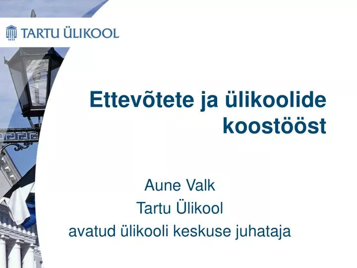 ettev tete ja likoolide koost st