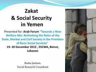Zakat &amp; Social Security in Yemen