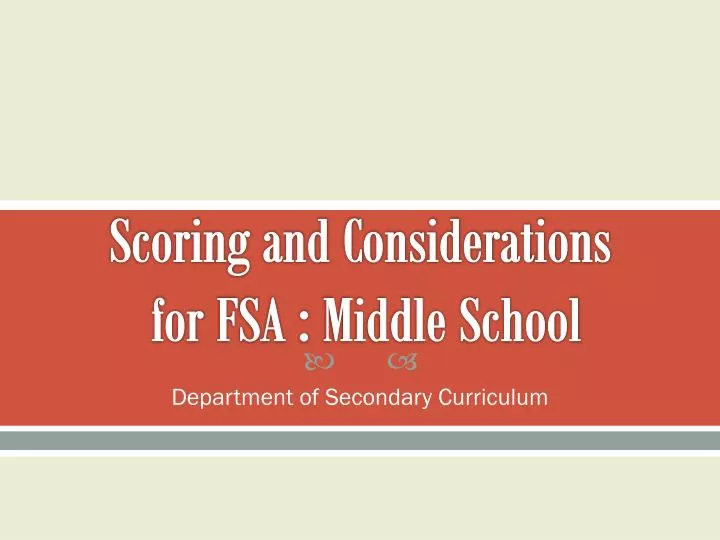 scoring and considerations for fsa middle school
