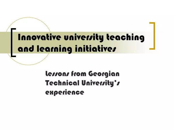 innovative university teaching and learning initiatives