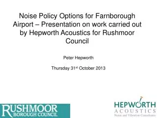 Peter Hepworth Thursday 31 st October 2013