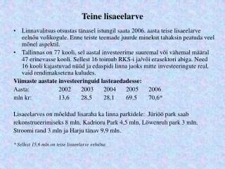 teine l isaeelarve