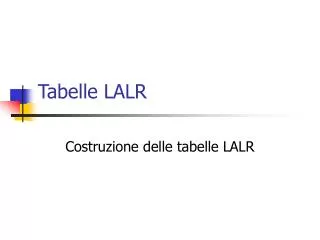 tabelle lalr
