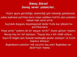 g ne g rsel sava sever yalanc lar