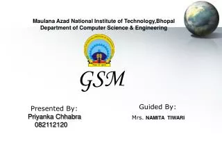 Maulana Azad National Institute of Technology,Bhopal Department of Computer Science &amp; Engineering