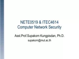 NETE0519 &amp; ITEC4614 Computer Network Security