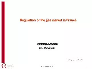 Regulation of the gas market in France