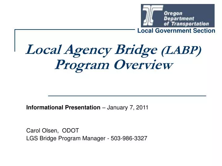 local agency bridge labp program overview