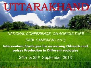 NATIONAL CONFERENCE ON AGRICULTURE RABI CAMPAIGN (2013)