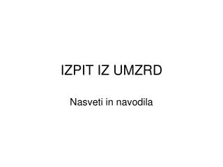 izpit iz umzrd