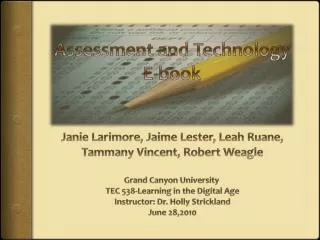 Assessment and Technology E-book