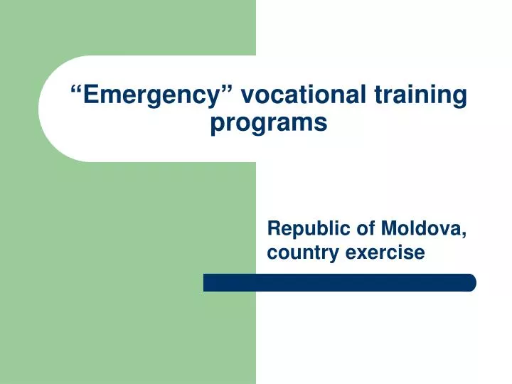 emergency vocational training programs