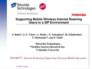 Supporting Mobile Wireless Internet Roaming Users in a SIP Environment