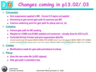 Changes coming in p13.02/.03