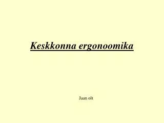 keskkonna ergonoomika