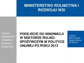ministerstwo rolnictwa i rozwoju wsi