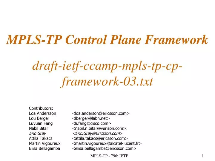 mpls tp control plane framework draft ietf ccamp mpls tp cp framework 03 txt