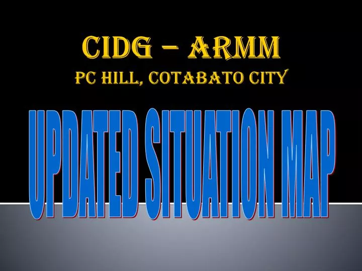 cidg armm pc hill cotabato city